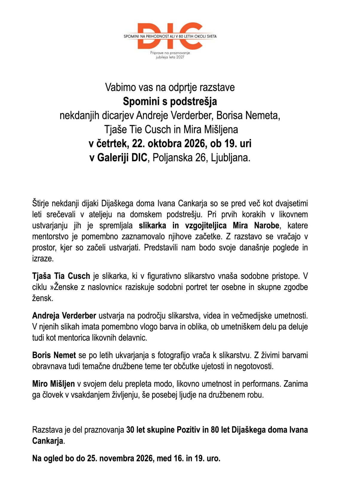 vabil ona razstavo 22.10. ob 19h